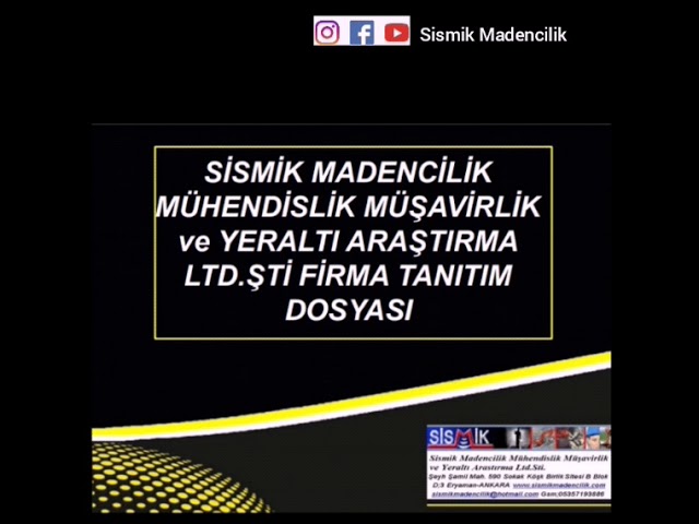 Sismik Madencilik, yeraltı araştırma, mermer, traverten, jeotermal, petrol , altın, bakır, çinko kurşun